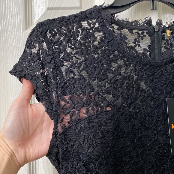 •NWT•Miusol Lace/Ruffle Black Dress - Picture 7 of 15